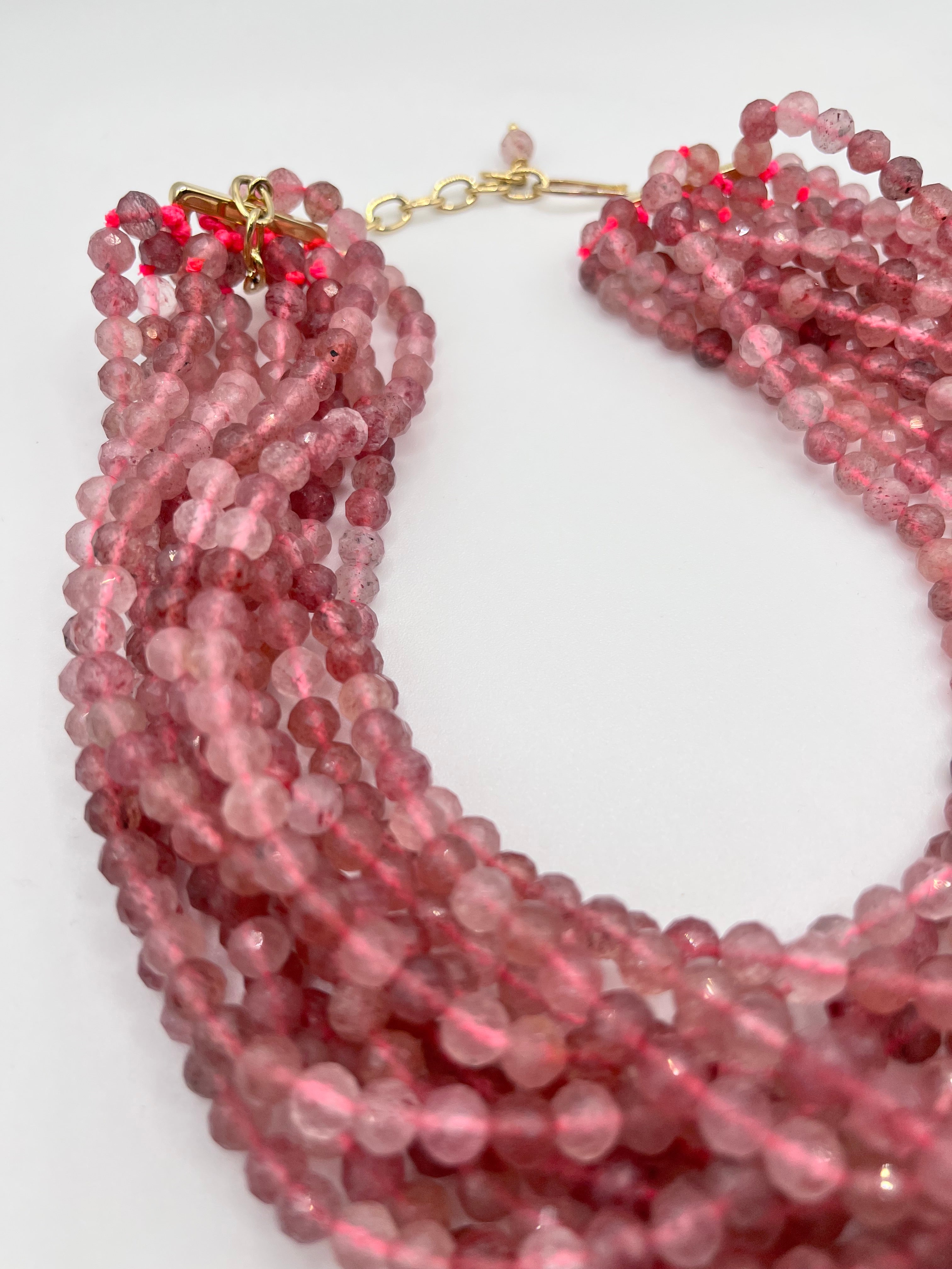 lOrnella collana in quarzo strawberry