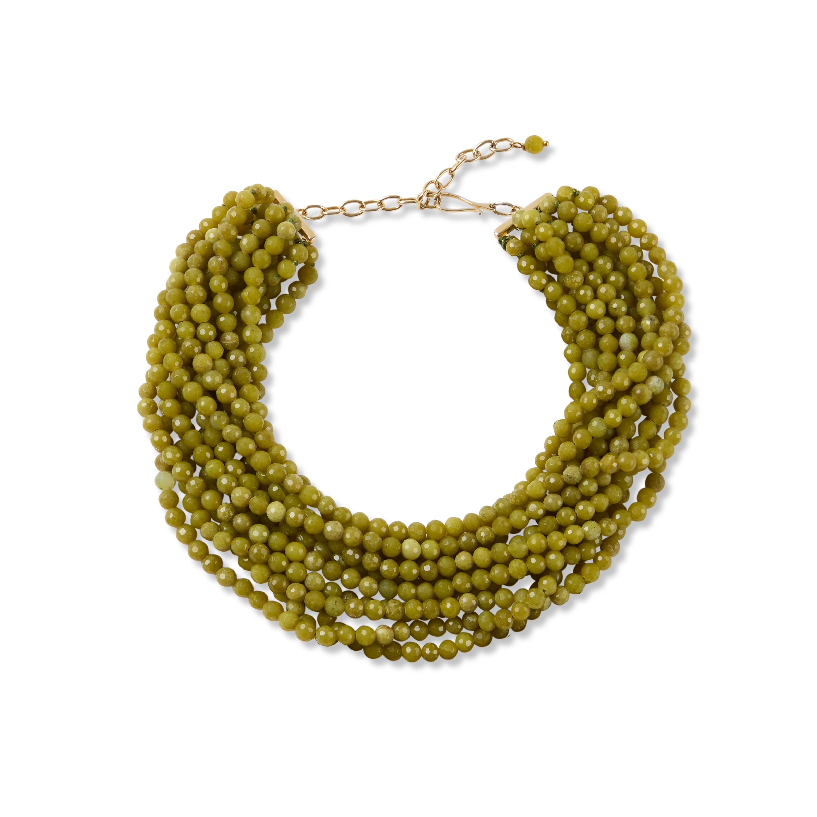 lOrnella collana in giada verde oliva