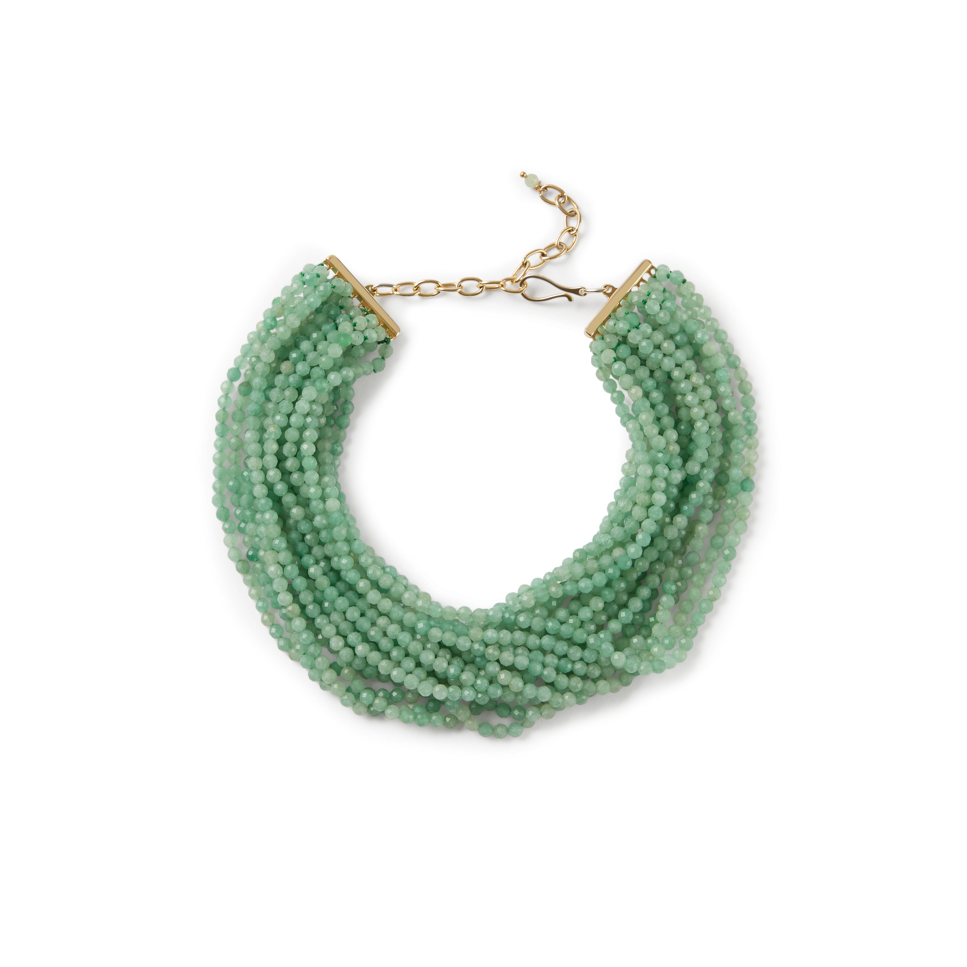 LaGnocchetta collana in quarzo strawberry verde