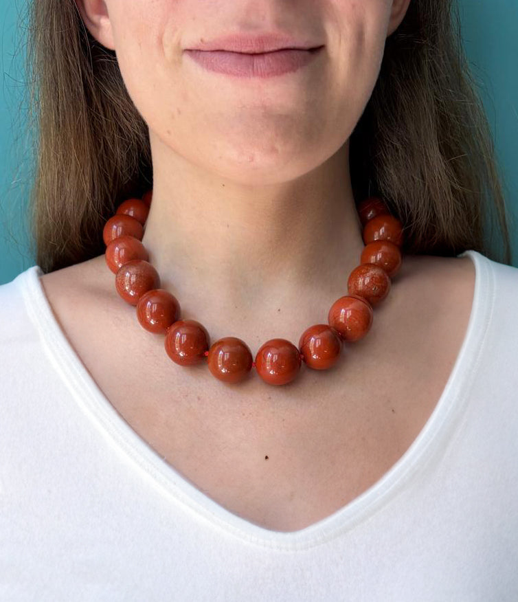 LaGina Big collana in diaspro rosso