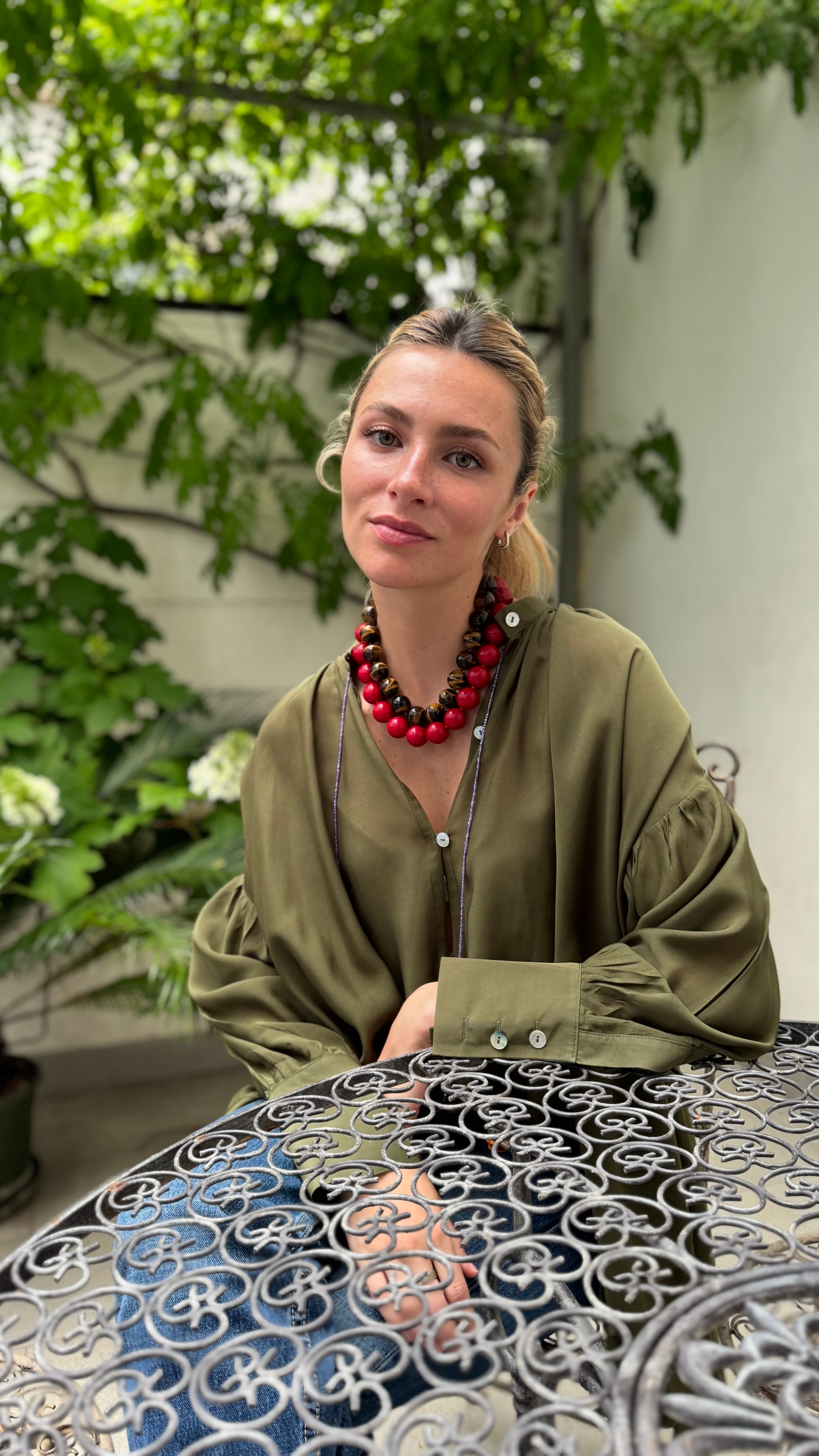 LaGina collana in bamboo coral