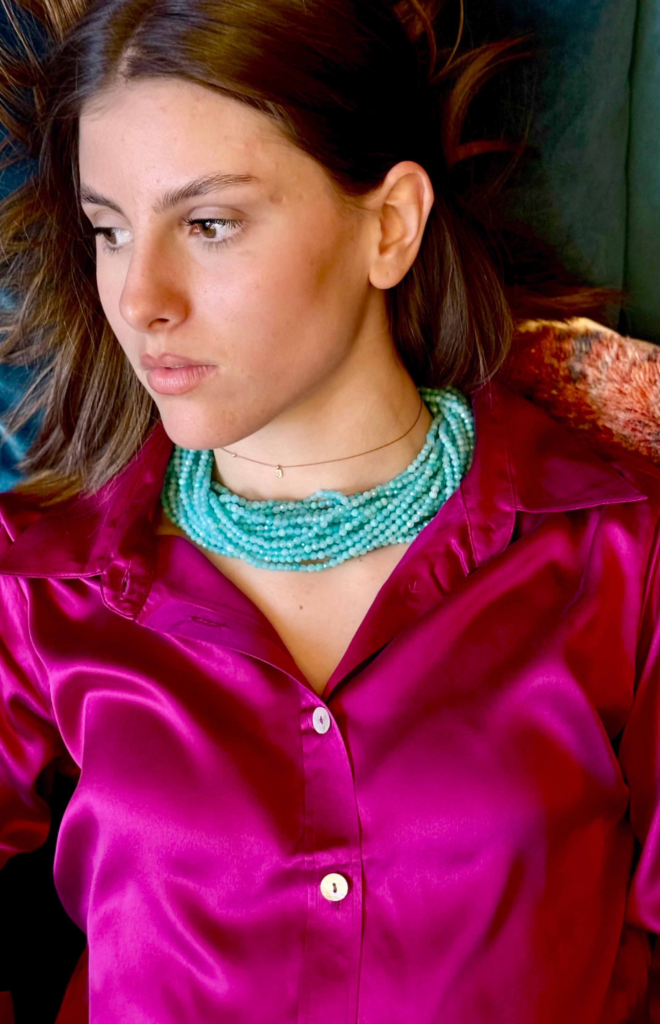 Camicia LaDelfina in raso di seta lavato