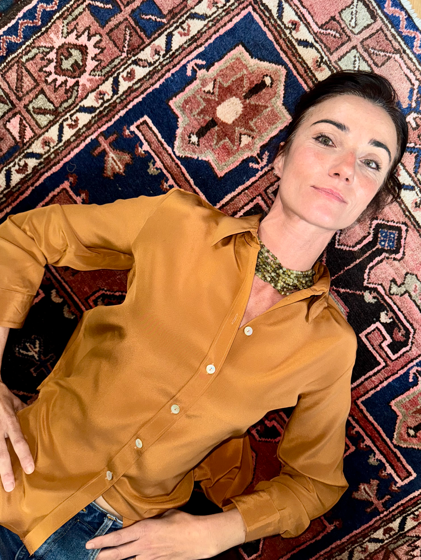 lOrnella collana in granato verde