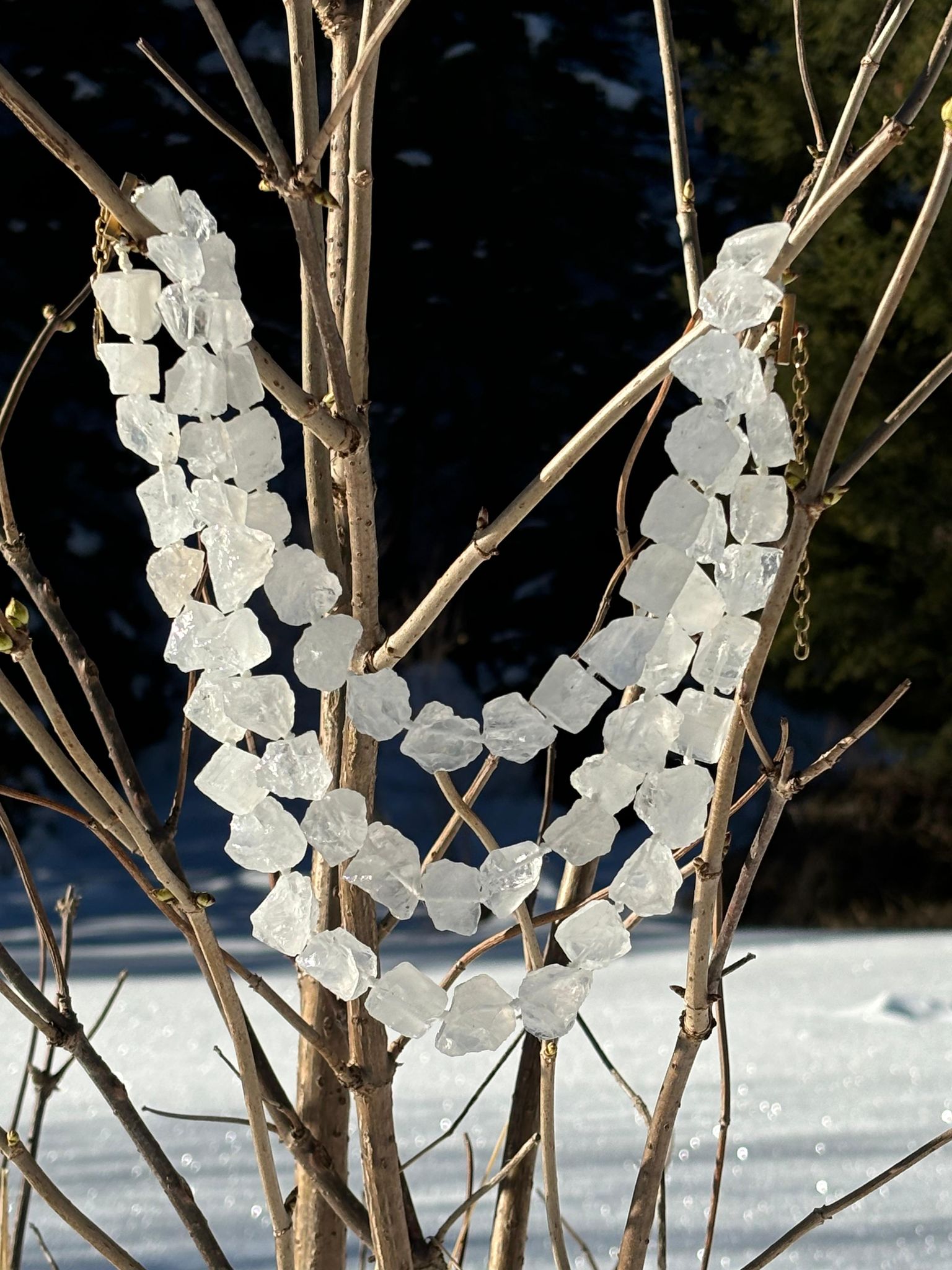 LaMartina collana in quarzo bianco