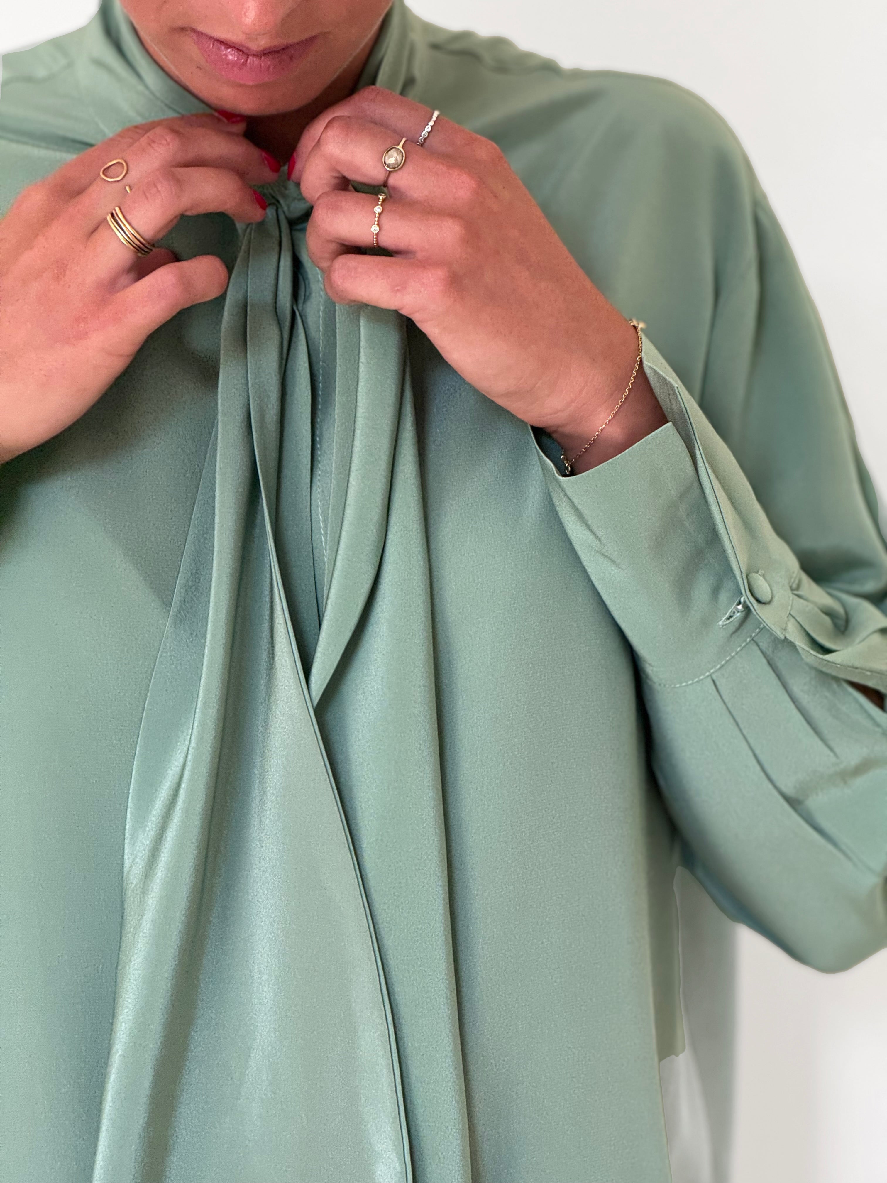 Camicia LaScialla in crêpe di seta salvia