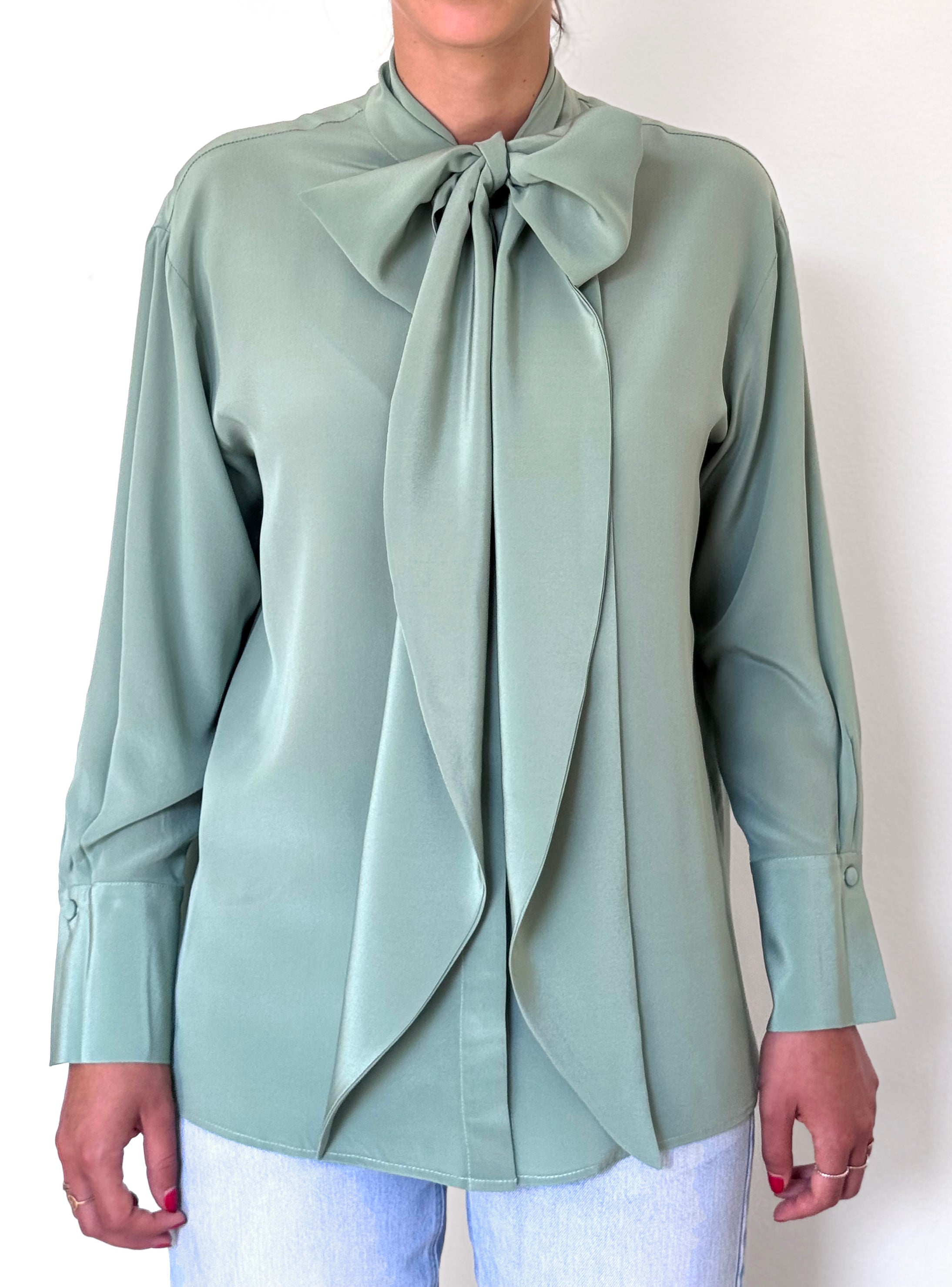 Camicia LaScialla in crêpe di seta salvia