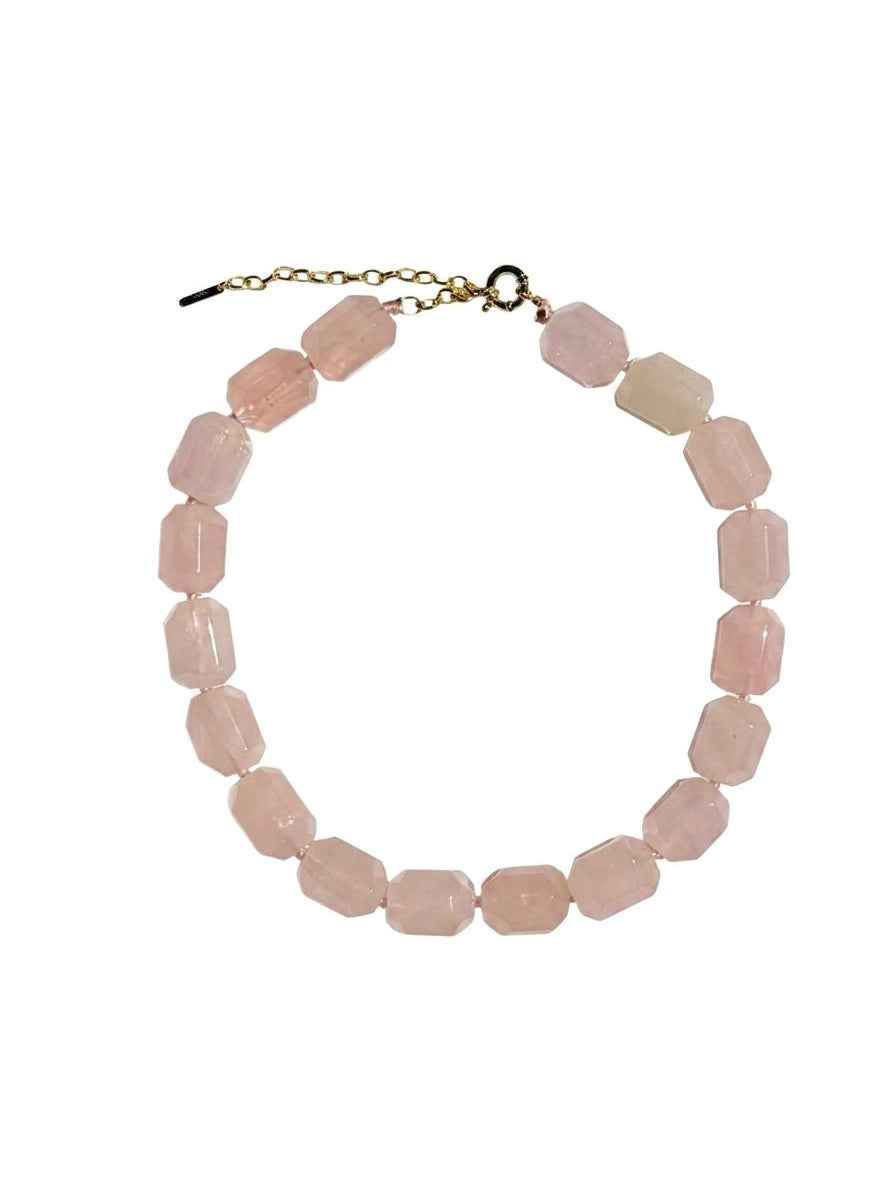 LaMina collana in quarzo rosa