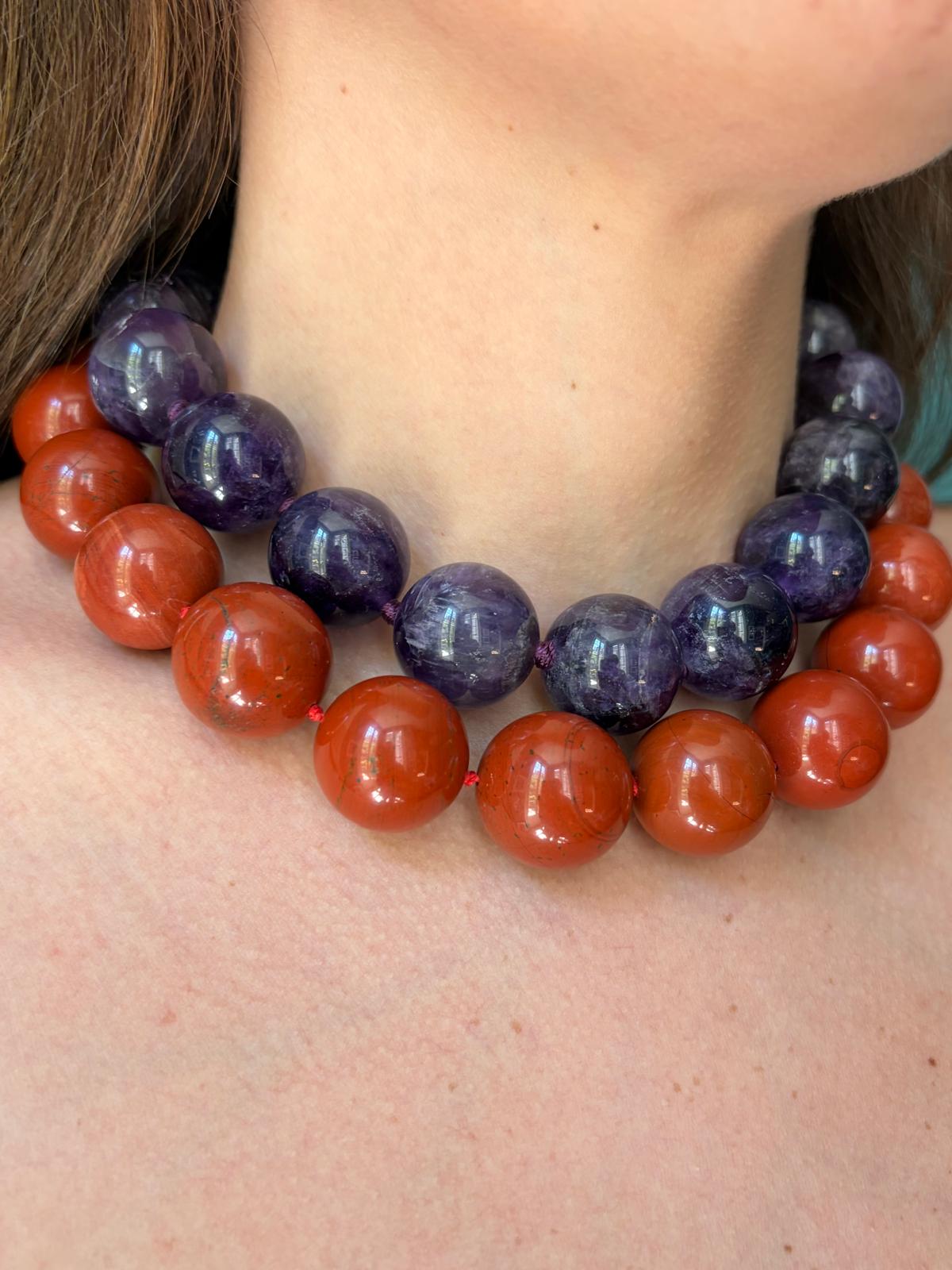 LaGina Big collana in diaspro rosso