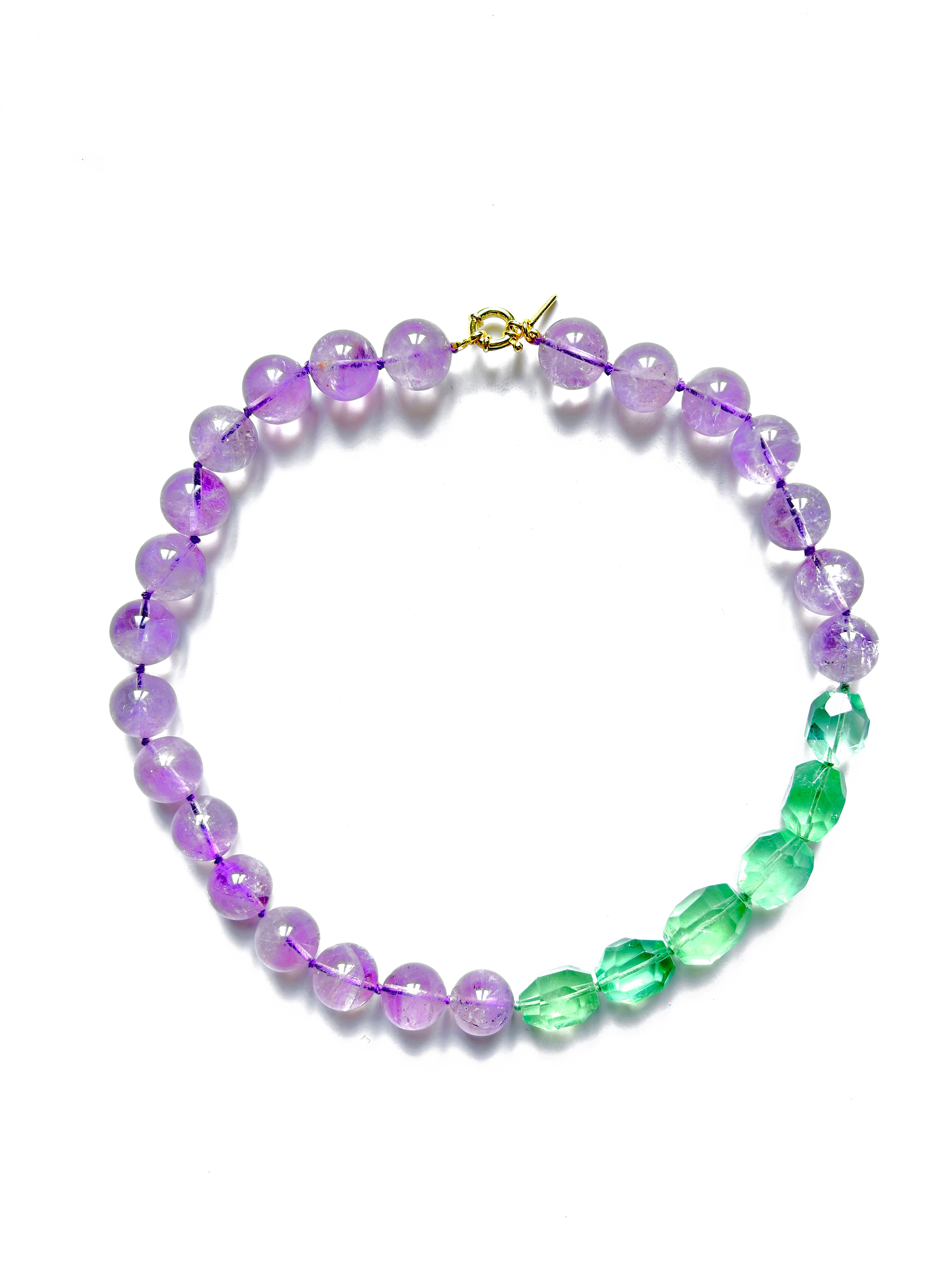 LaGina collana in ametista e fluorite