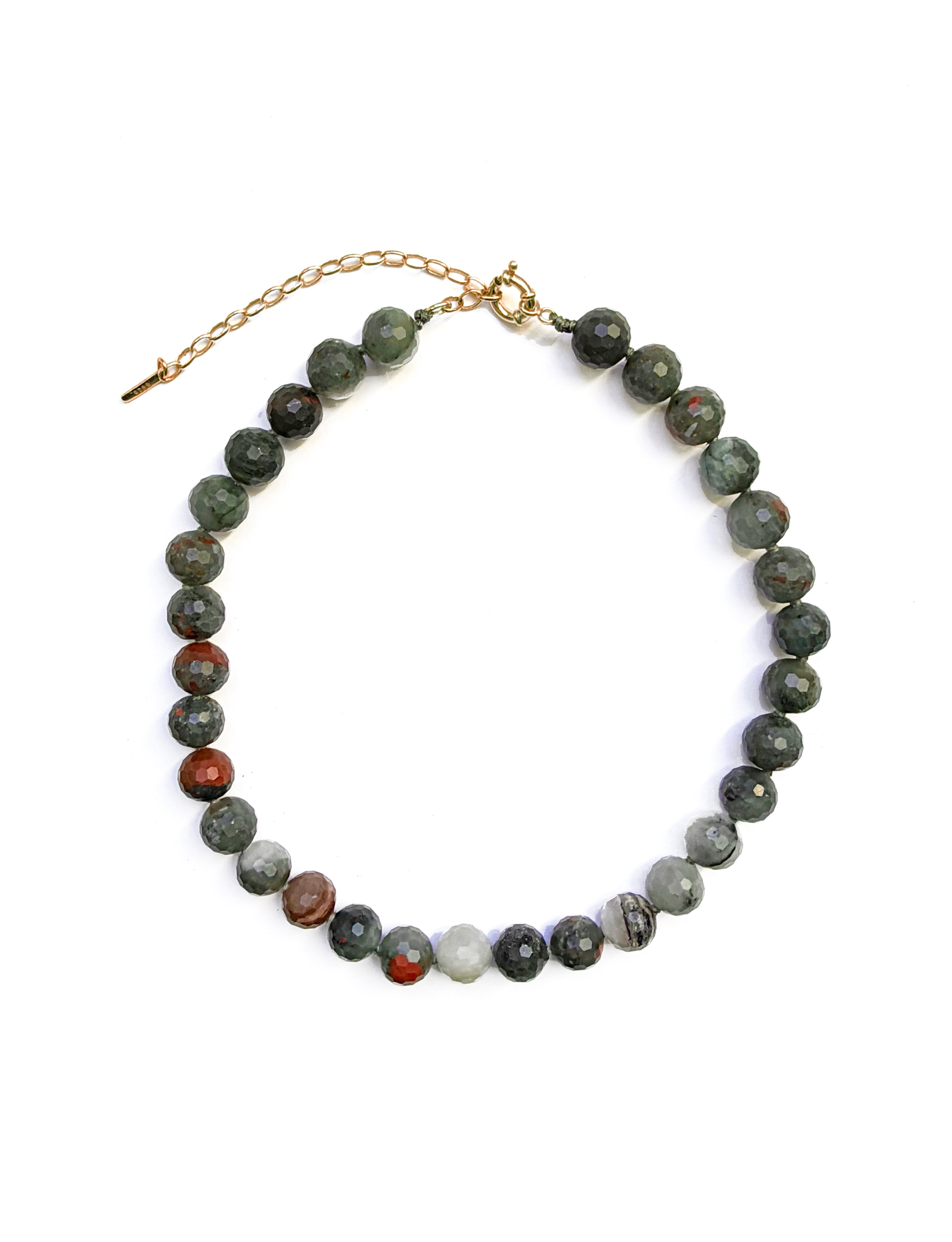 LaGina collana in African bloodstone