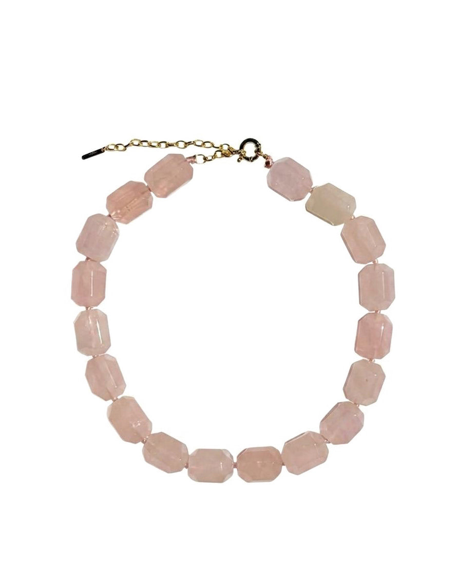 LaMina collana in quarzo rosa