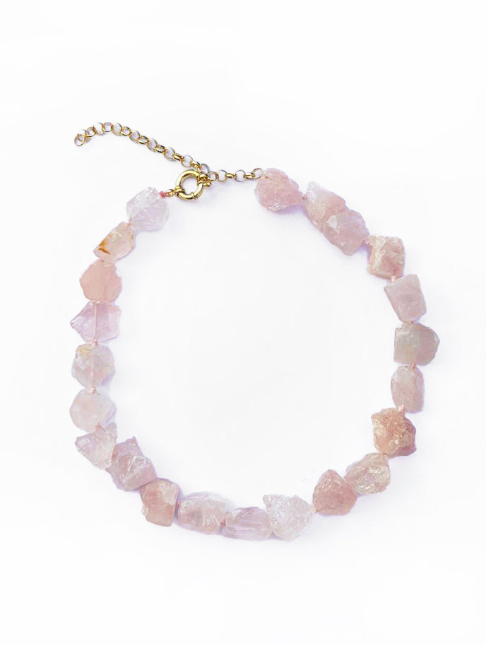 LaMina Sugar collana in quarzo rosa